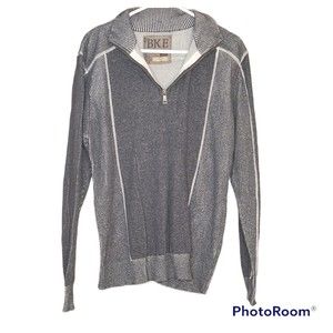 BKE Men’s Grey Casual Slim Fit Quarter Zip Sweater Size XL